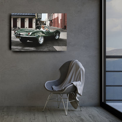 Steve McQueen Jaguar XKSS Canvas Wall Art – Iconic Car Decor