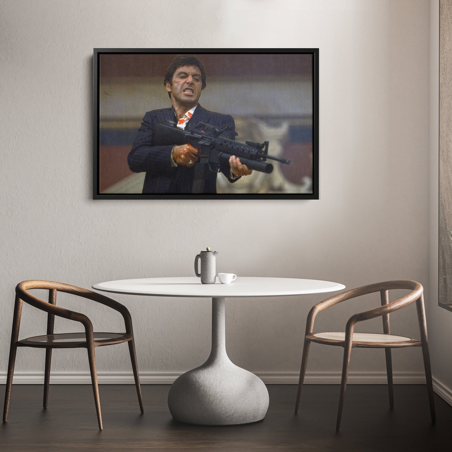 Scarface Poster – Al Pacino with Gun Canvas Wall Art Decor