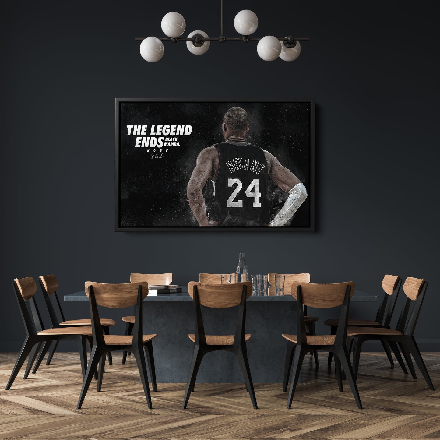 Kobe Bryant Black Mamba Legend Canvas Wall Art – NBA Basketball Star