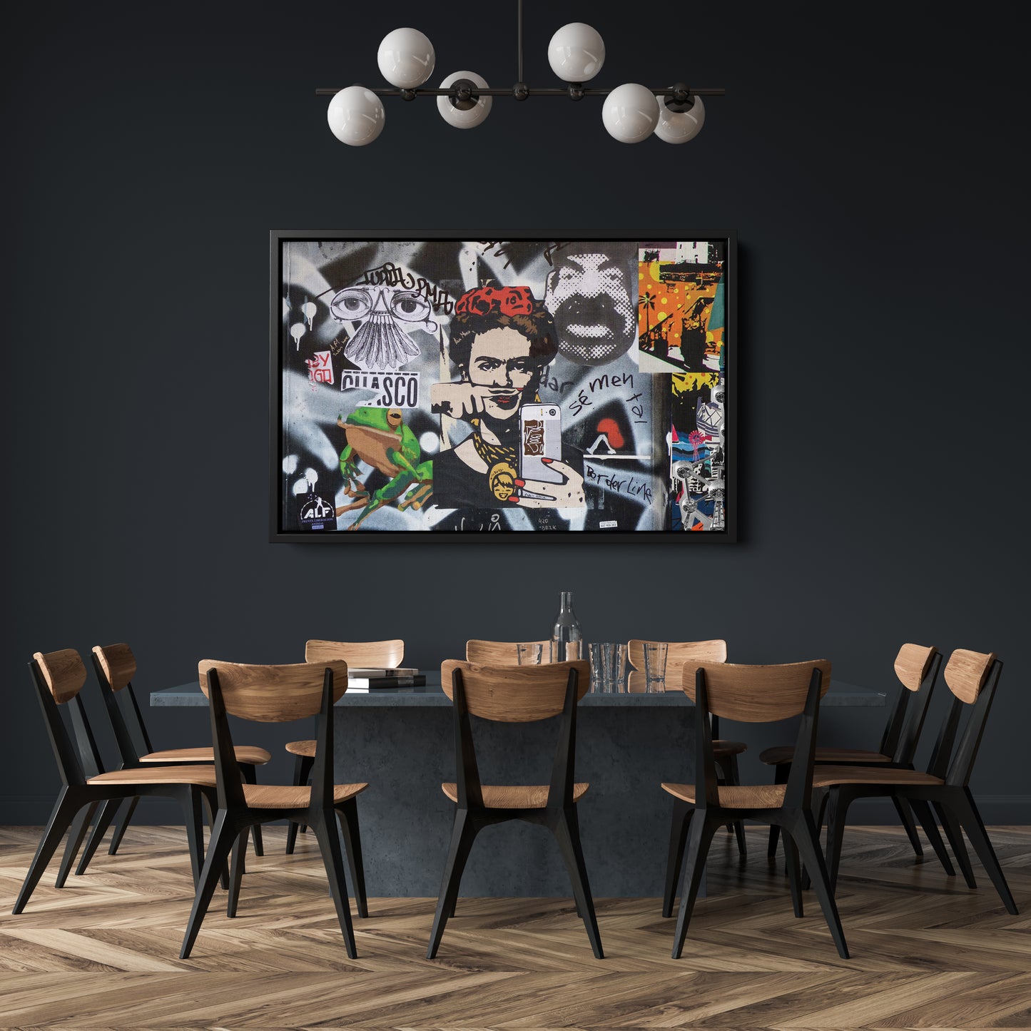 Frida Kahlo Graffiti Canvas Wall Art – Modern Art Piece for Home