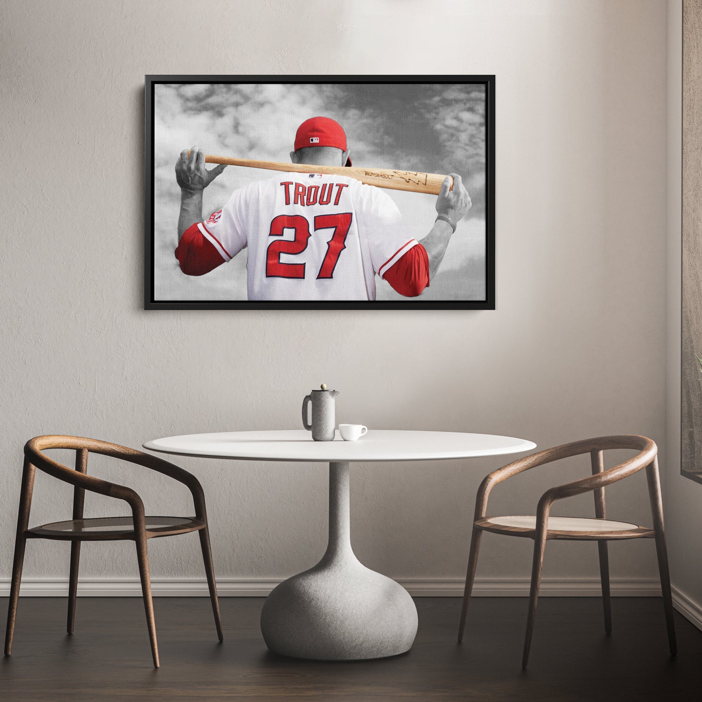 Mike Trout MLB Canvas Wall Art – Los Angeles Angels Baseball Star Decor