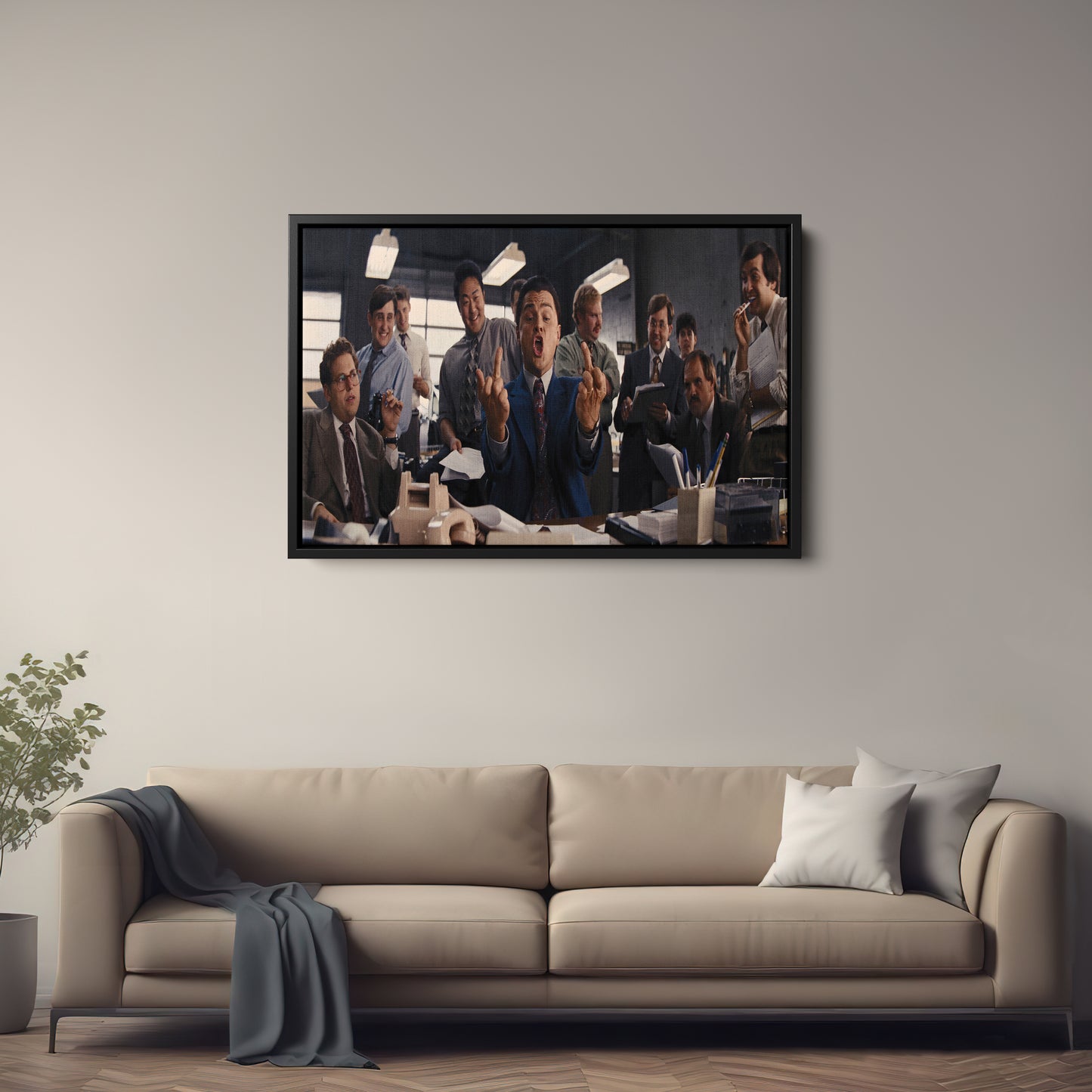 The Wolf of Wall Street 'Middle Finger' Poster – Canvas Print Wall Art Home Decor