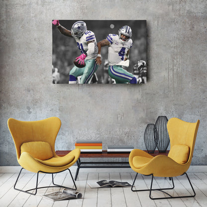 Dak and Zeke Dallas Cowboys Canvas Wall Art – NFL Legends Print for Home