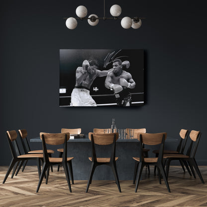 Mike Tyson Boxing Poster with Sign – Canvas Art Wall Decor