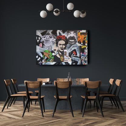 Frida Kahlo Graffiti Canvas Wall Art – Modern Art Piece for Home