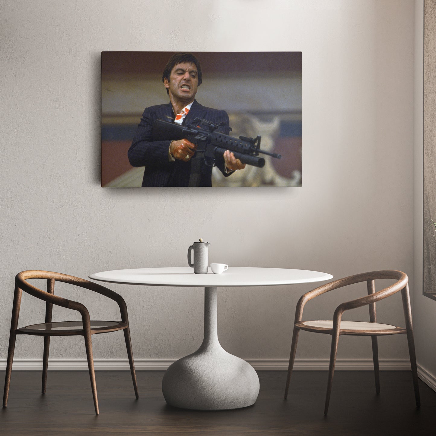 Scarface Poster – Al Pacino with Gun Canvas Wall Art Decor