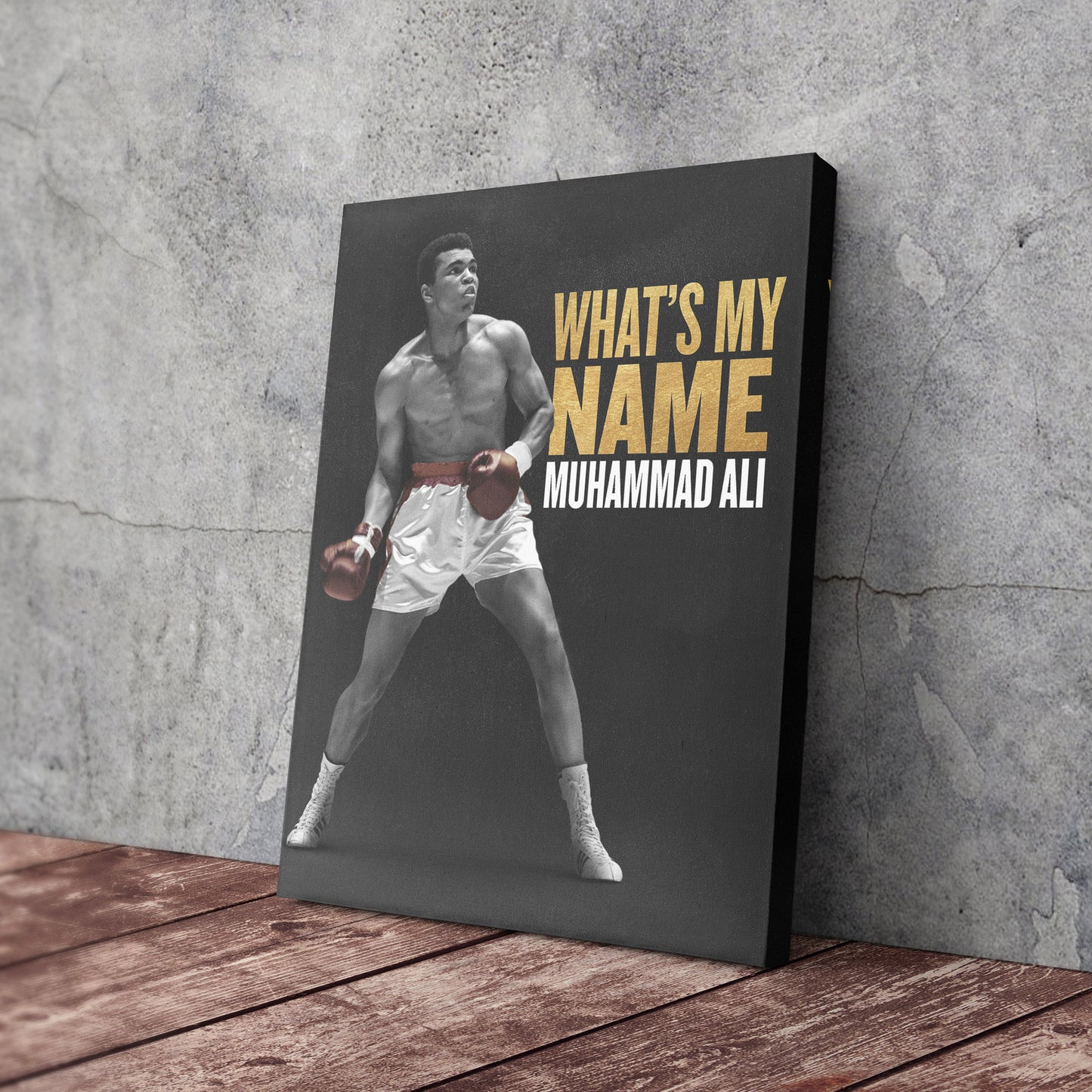 Muhammad Ali What is My Name Canvas Art – Boxing Legend Quote Decor