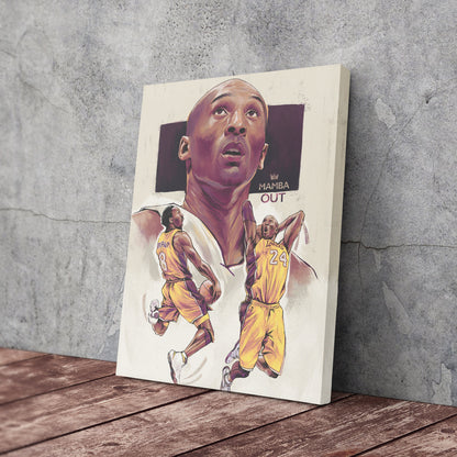 Mamba Out King Kobe Bryant Canvas Art – A Tribute to a Basketball Icon