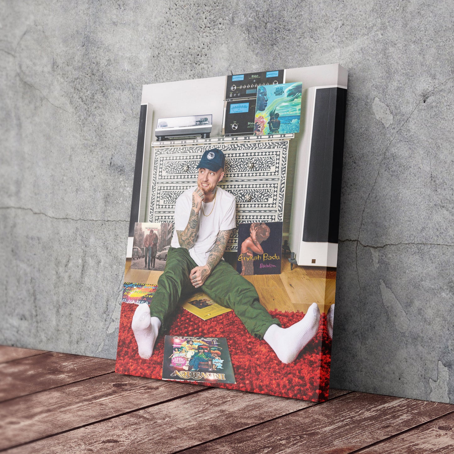 Mac Miller Poster with Albums Canvas Art – A Tribute to His Musical Legacy