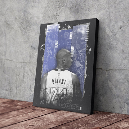 Black Mamba Mentality Kobe Bryant Canvas Art – Inspirational Wall Decor