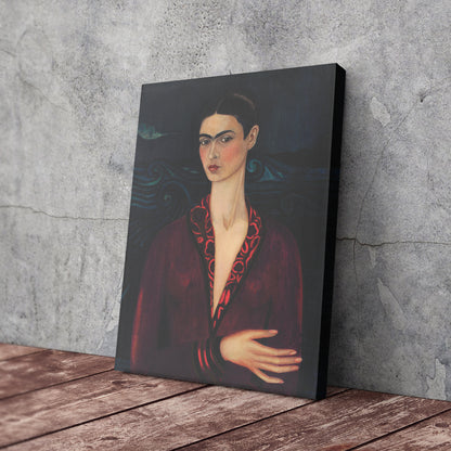 Frida Kahlo Poster with Red Dress Canvas Wall Art Home Decor Framed Art