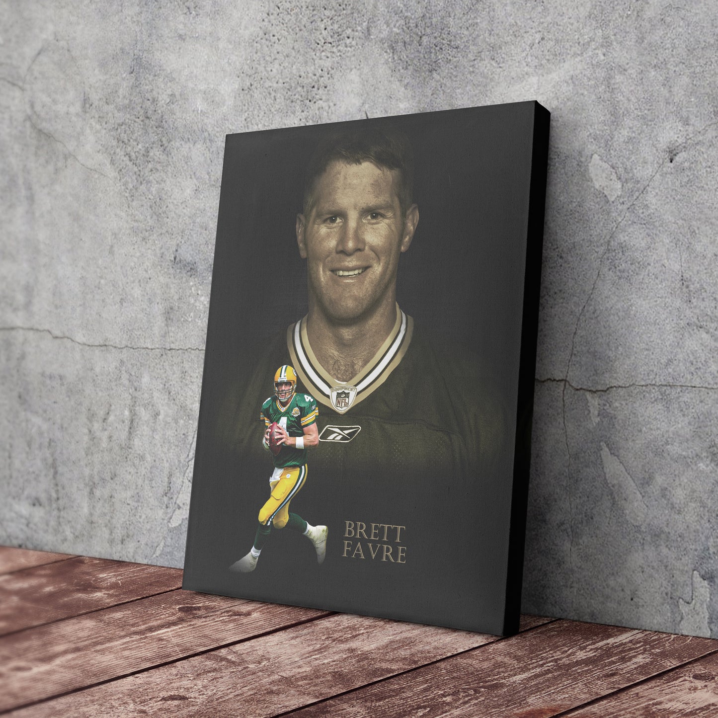 Brett Favre Green Bay Packers NFL Legend Canvas Wall Art – Football Art