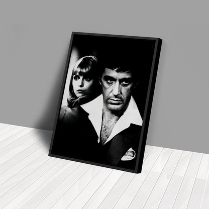 Scarface Poster Black and White Canvas Wall Art Home Decor Framed Art