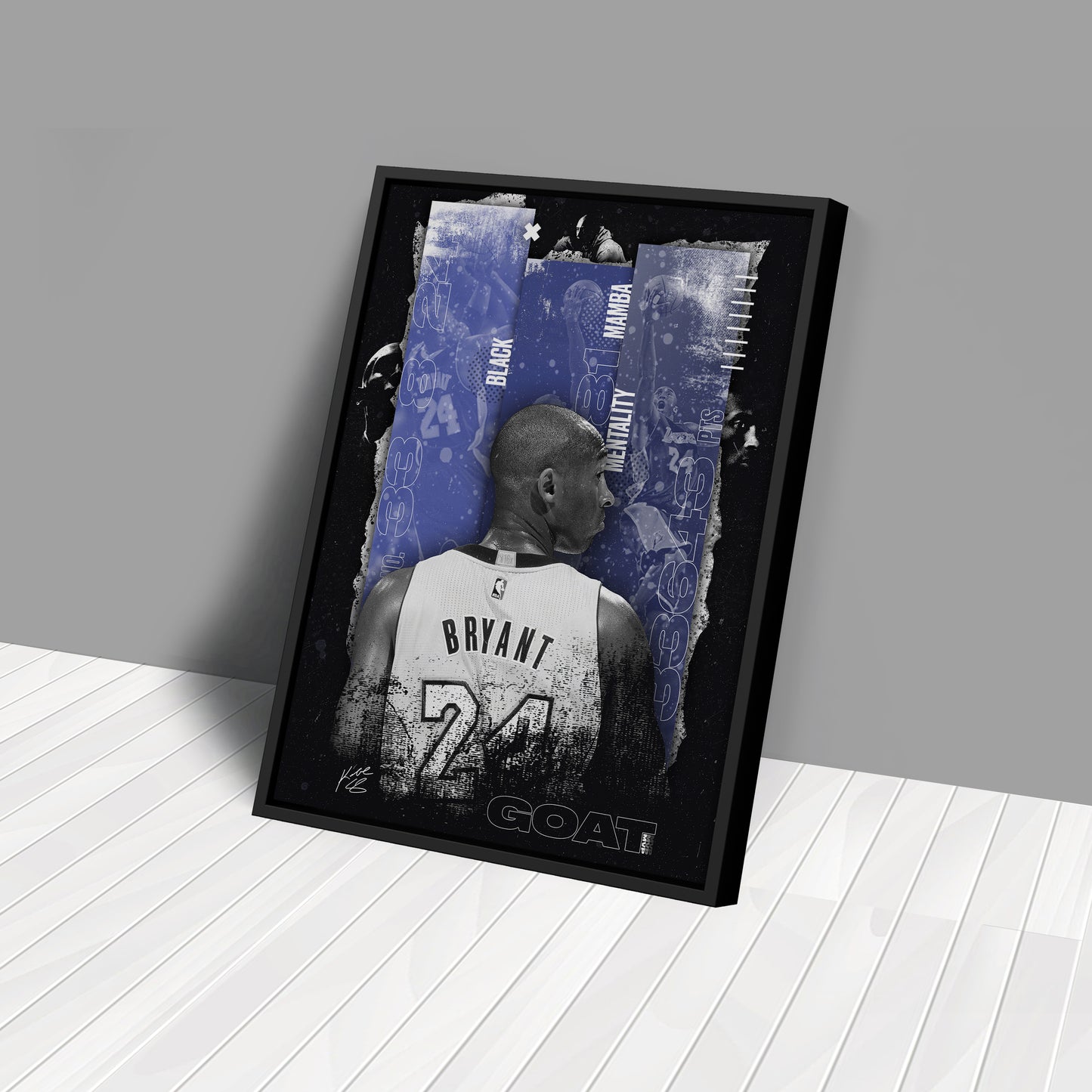 Black Mamba Mentality Kobe Bryant Canvas Art – Inspirational Wall Decor