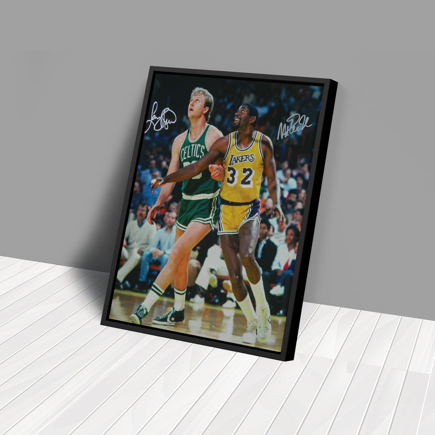 Larry Bird Magic Johnson Basketball Canvas Wall Art – NBA Legends Tribute