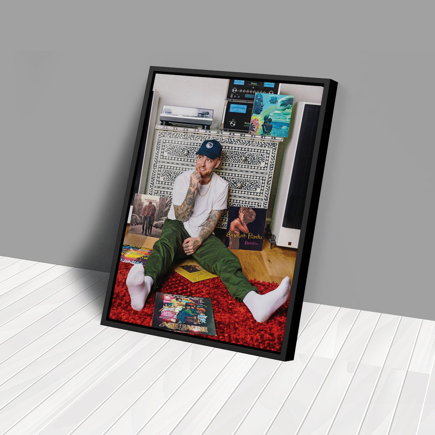 Mac Miller Poster with Albums Canvas Art – A Tribute to His Musical Legacy