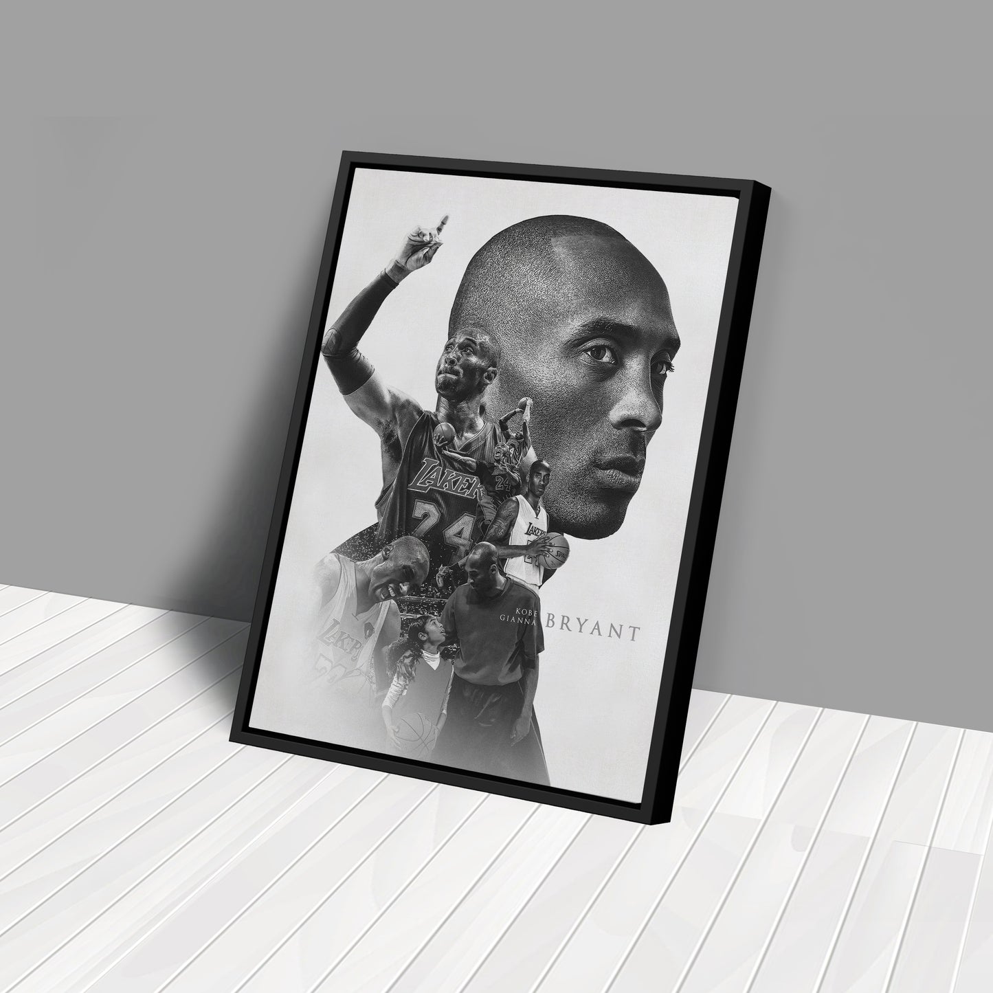 Kobe Bryant with Gianna Bryant Canvas Wall Art – Father and Daughter Tribute