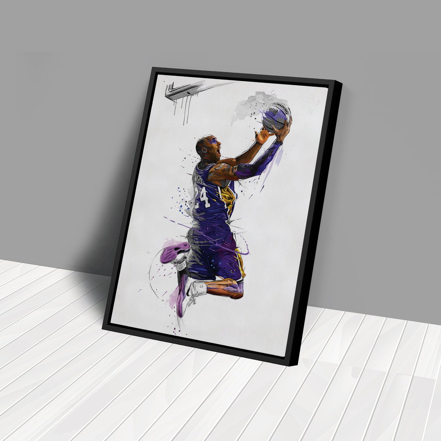 Kobe Bryant Basketball Player Canvas Wall Art – Legendary NBA Poster