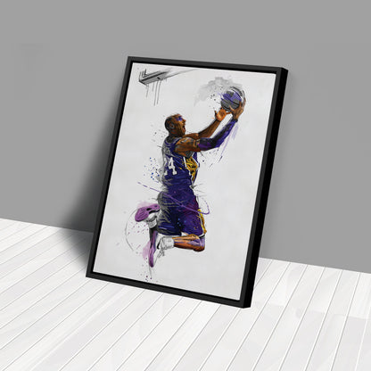 Kobe Bryant Basketball Player Canvas Wall Art – Legendary NBA Poster