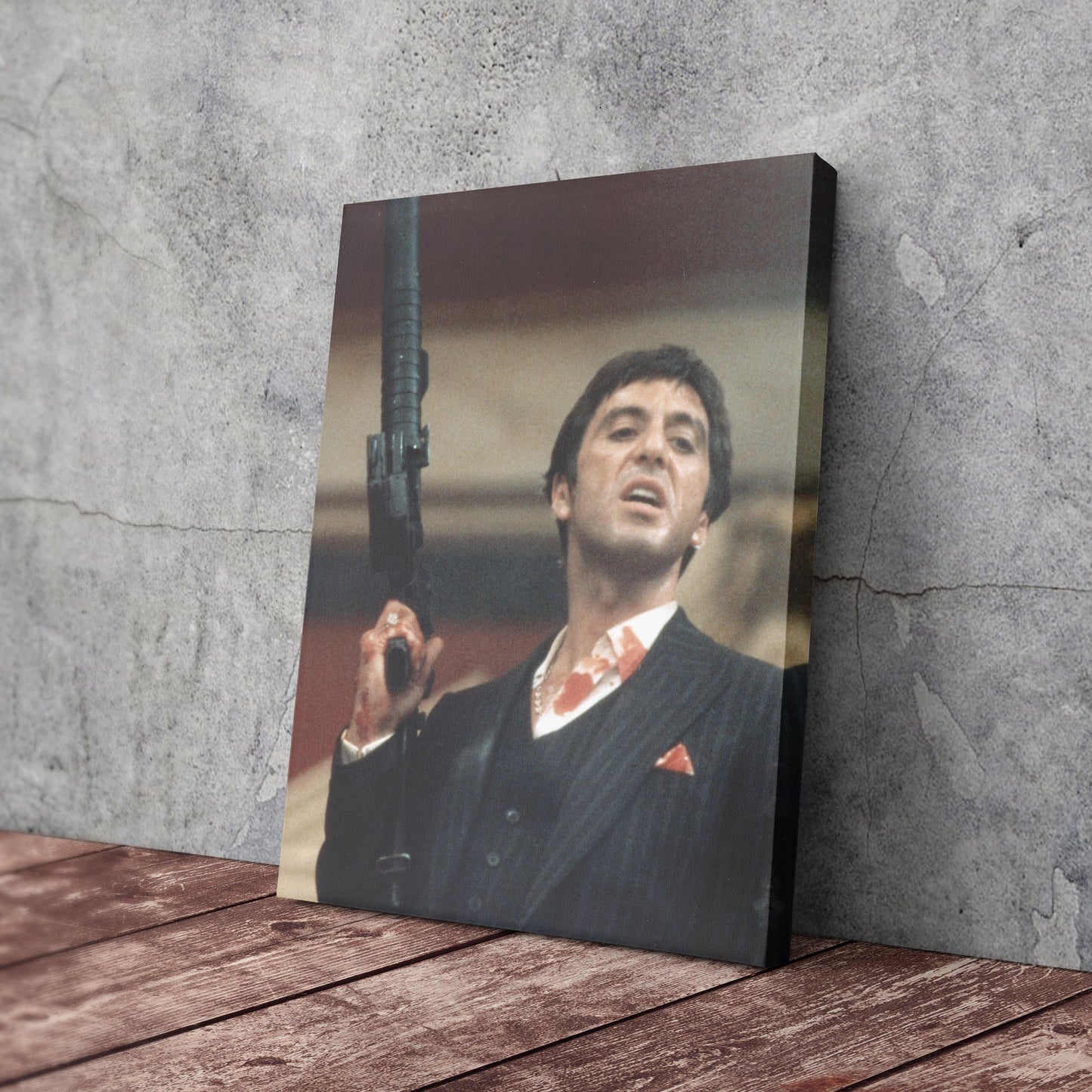 Scarface Poster – Al Pacino with Gun Canvas Wall Art Home Decor