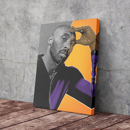 Kobe Bryant Cartoon Effect Canvas Wall Art – Fun Basketball Poster