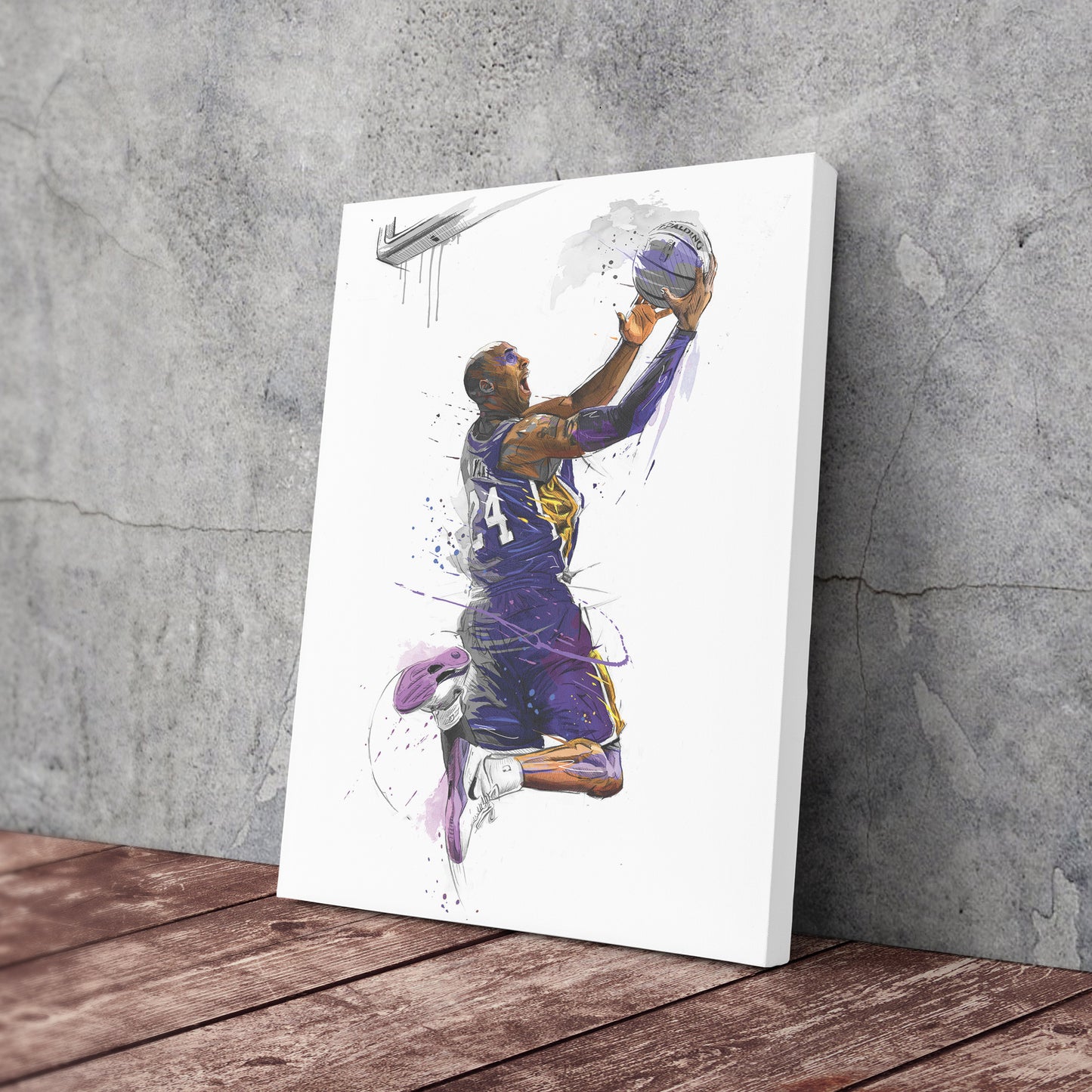 Kobe Bryant Basketball Player Canvas Wall Art – Legendary NBA Poster