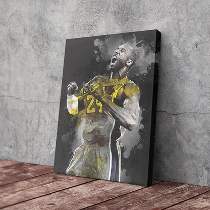 Kobe Bryant Splash Effect Canvas Wall Art – Legendary NBA Action