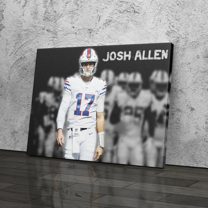 Josh Allen Highlighted Buffalo Bills Canvas Wall Art – Football Star Poster