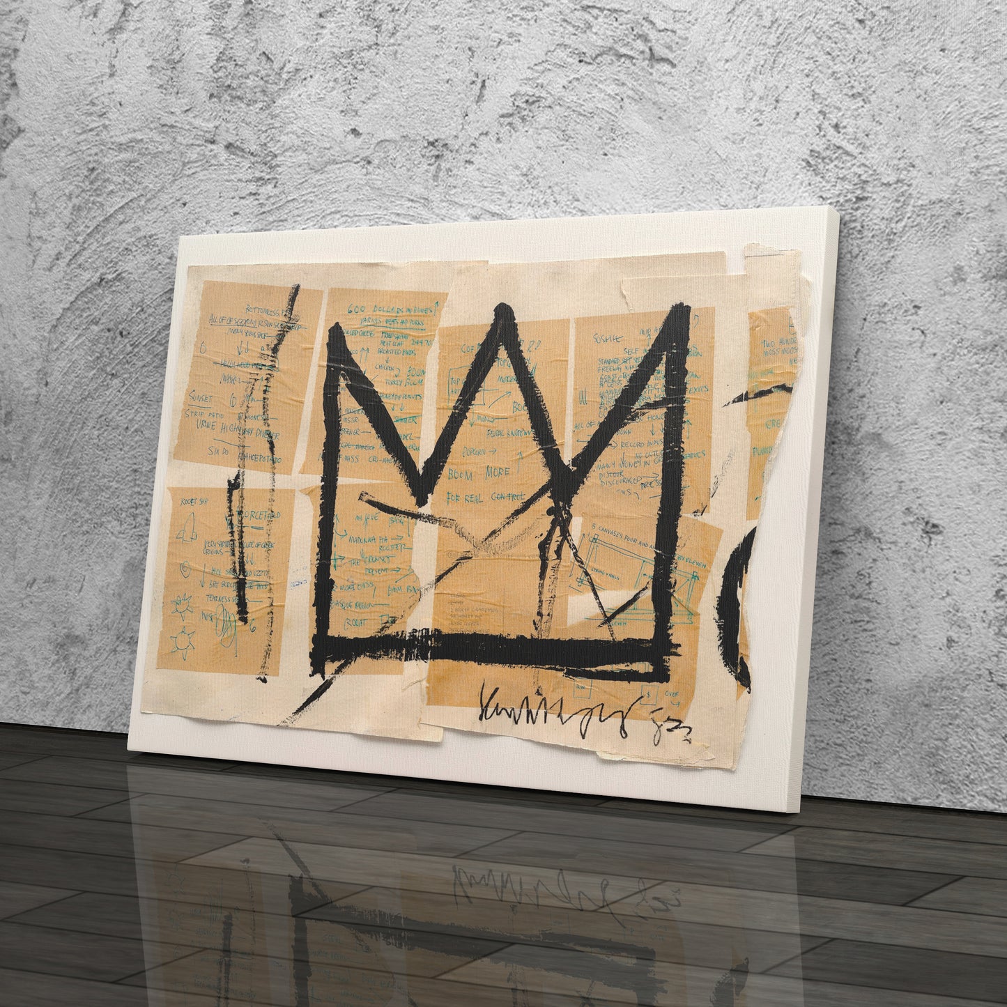 Crown By Jean-Michel Basquiat Canvas Art – Urban Street Art Wall Decor