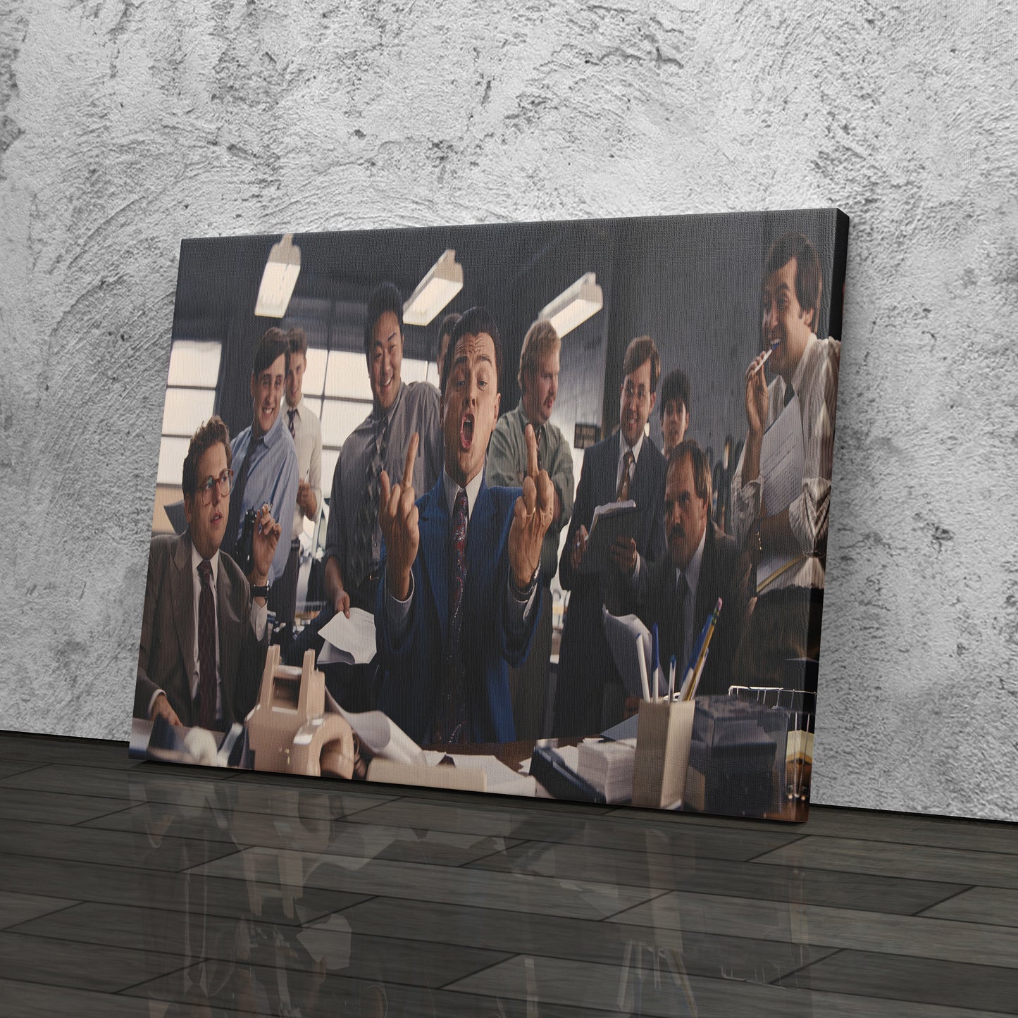 The Wolf of Wall Street 'Middle Finger' Poster – Canvas Print Wall Art Home Decor