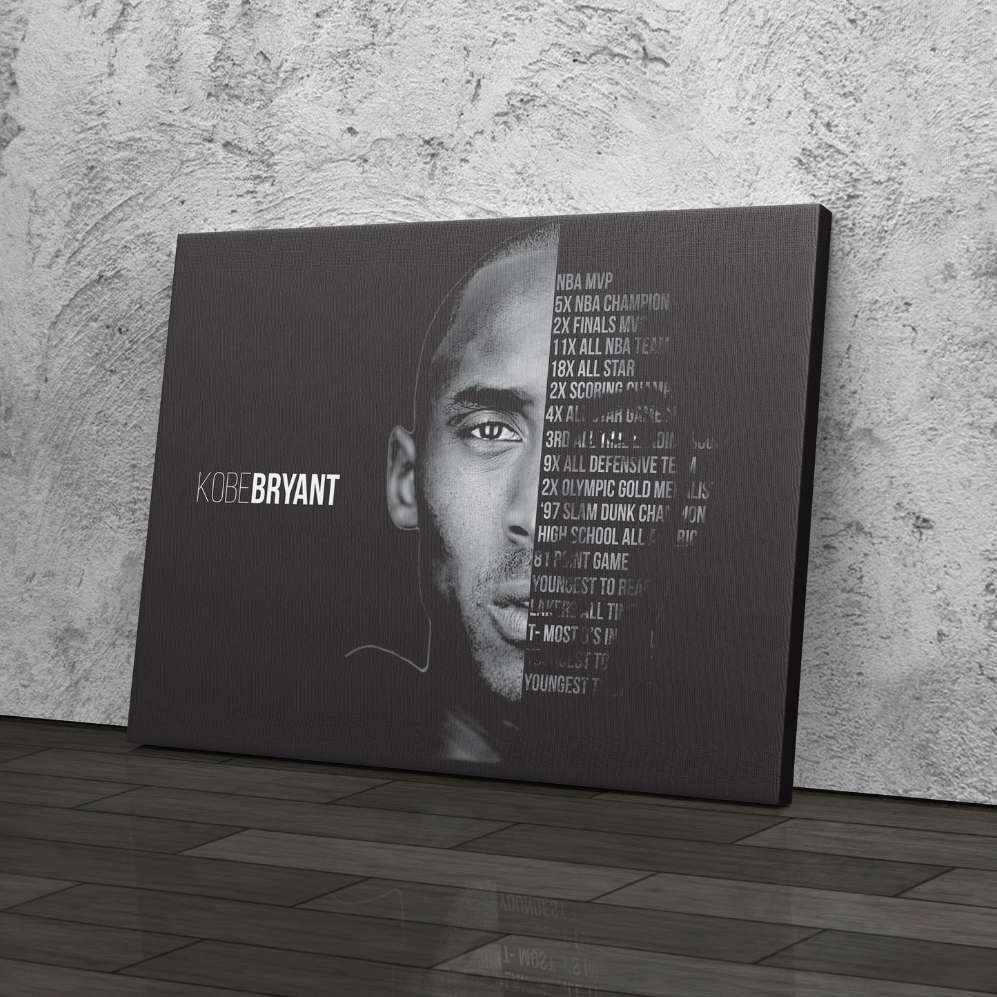 Black Mamba Career Kobe Bryant Canvas Wall Art – Basketball Legend Print