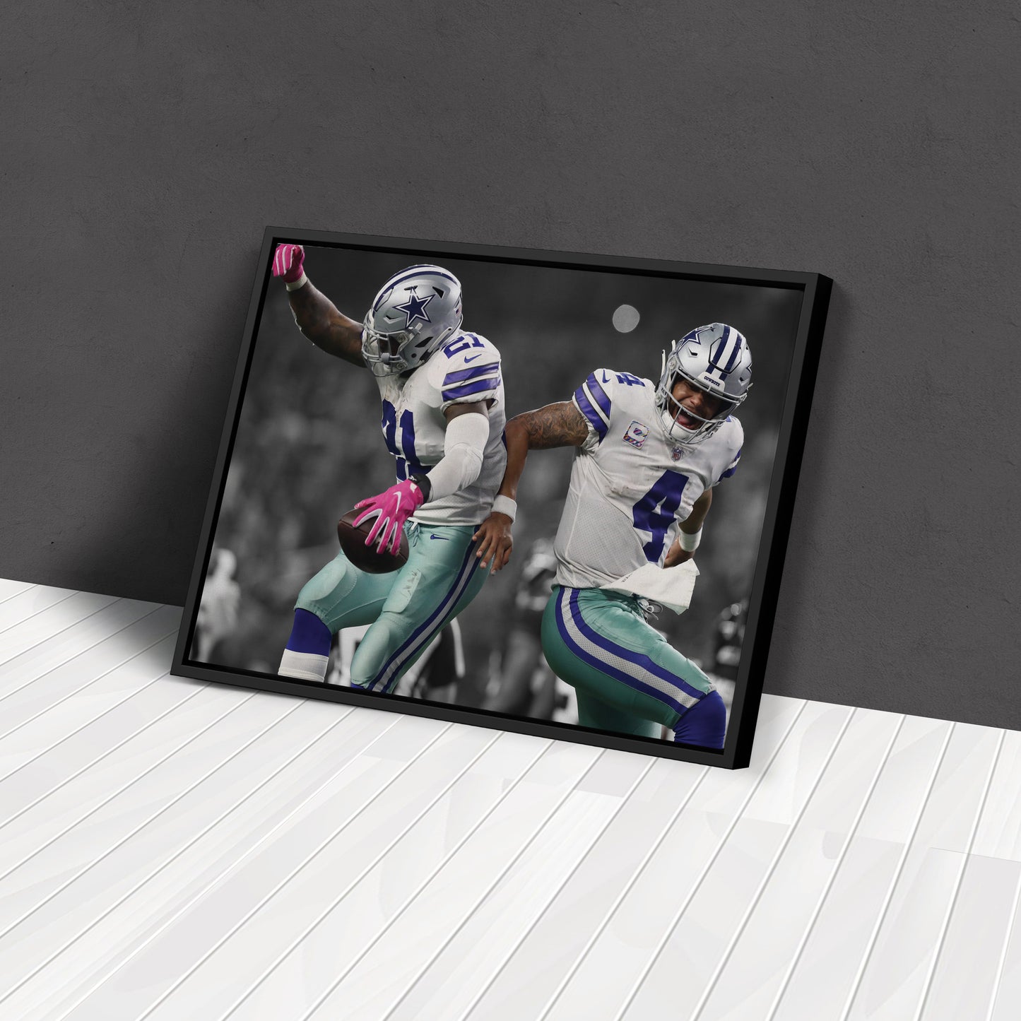 Dak and Zeke Dallas Cowboys Canvas Wall Art – NFL Legends Print for Home