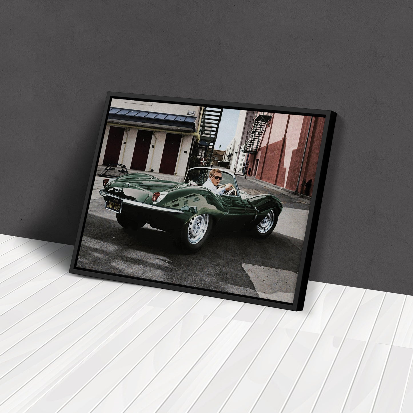 Steve McQueen Jaguar XKSS Canvas Wall Art – Iconic Car Decor