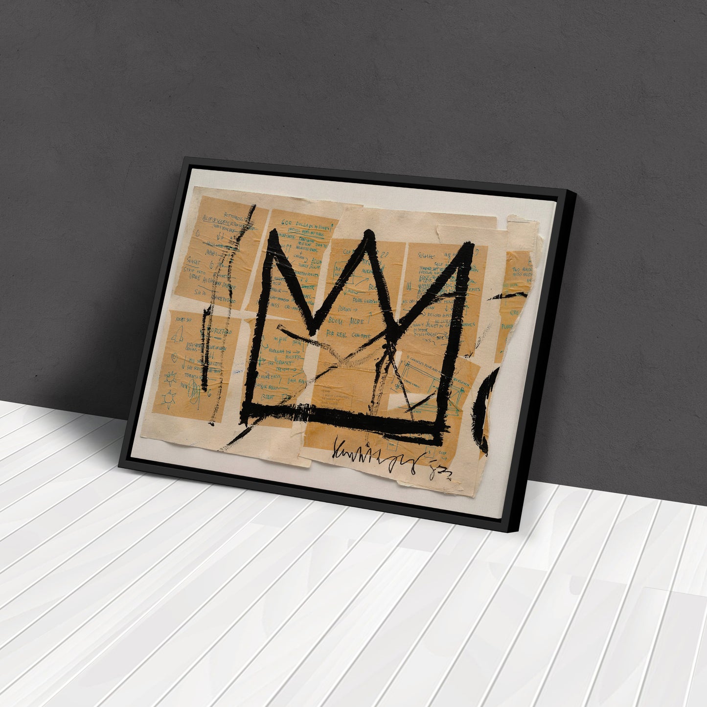 Crown By Jean-Michel Basquiat Canvas Art – Urban Street Art Wall Decor