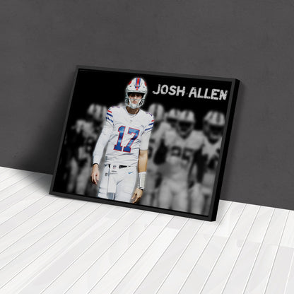 Josh Allen Highlighted Buffalo Bills Canvas Wall Art – Football Star Poster