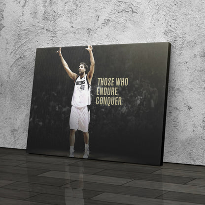 Dirk Nowitzki Basketball Quotes Canvas Wall Art – NBA Legend Poster