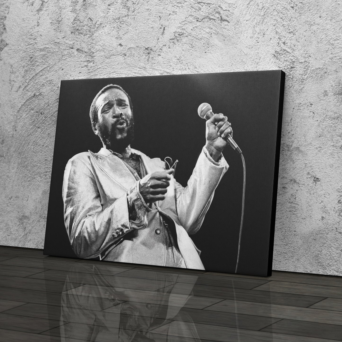 Marvin Gaye Black and White Canvas Art – Soul Singer Poster Wall Decor