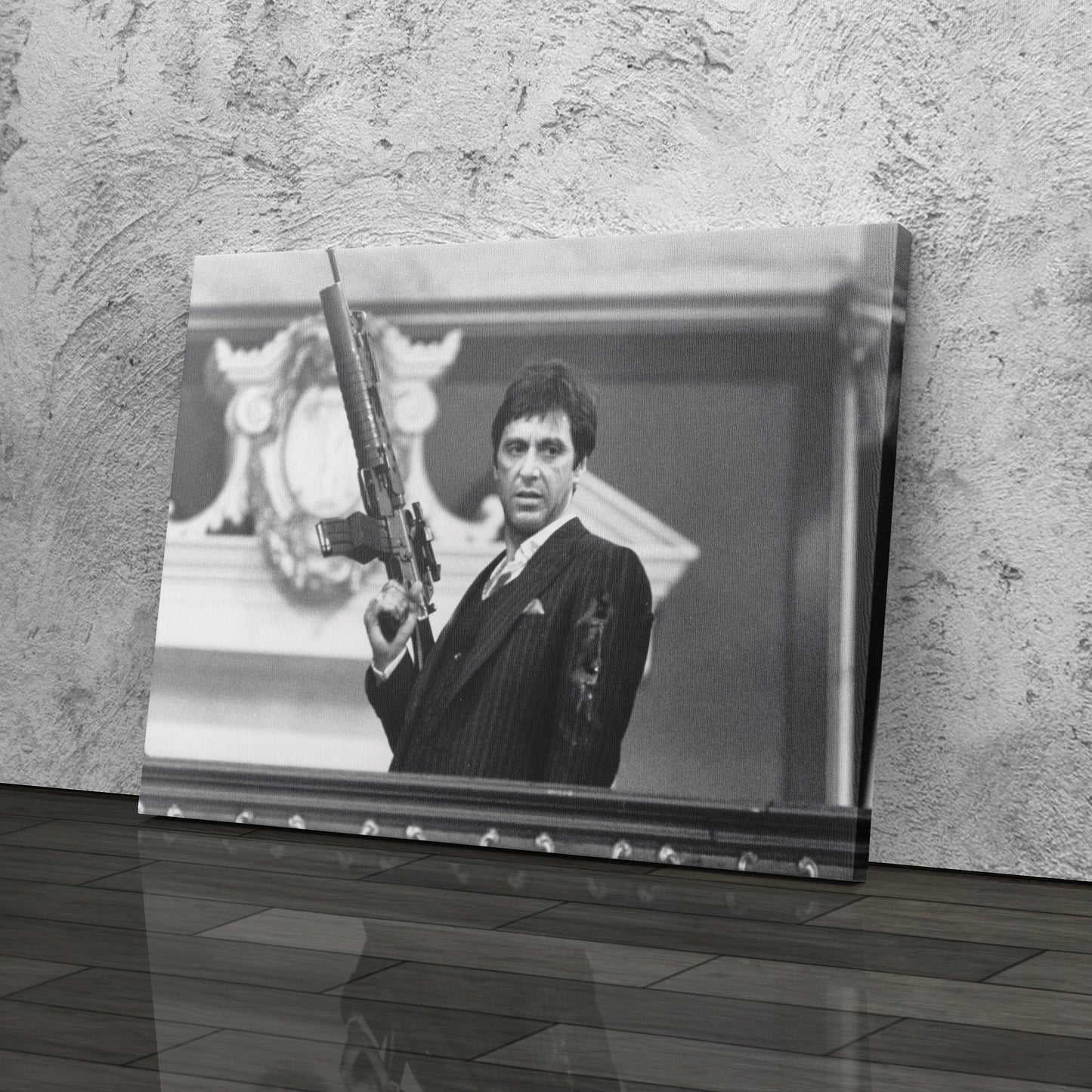 Scarface Poster – Al Pacino with Gun Canvas Print Wall Art Home Decor