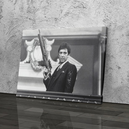 Scarface Poster – Al Pacino with Gun Canvas Print Wall Art Home Decor