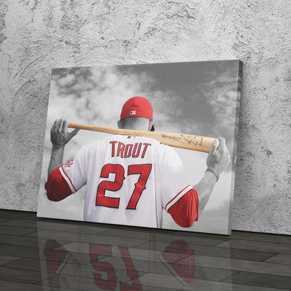 Mike Trout MLB Canvas Wall Art – Los Angeles Angels Baseball Star Decor