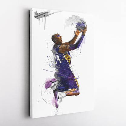 Kobe Bryant Basketball Player Canvas Wall Art – Legendary NBA Poster