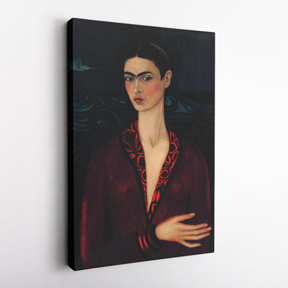 Frida Kahlo Poster with Red Dress Canvas Wall Art Home Decor Framed Art