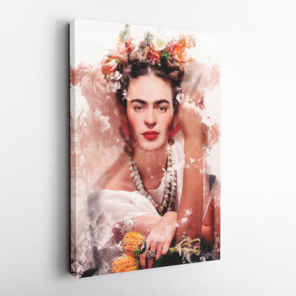 Frida Kahlo Floral Canvas Wall Art – Creative Painter's Decor