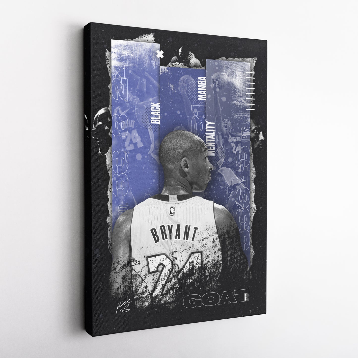 Black Mamba Mentality Kobe Bryant Canvas Art – Inspirational Wall Decor