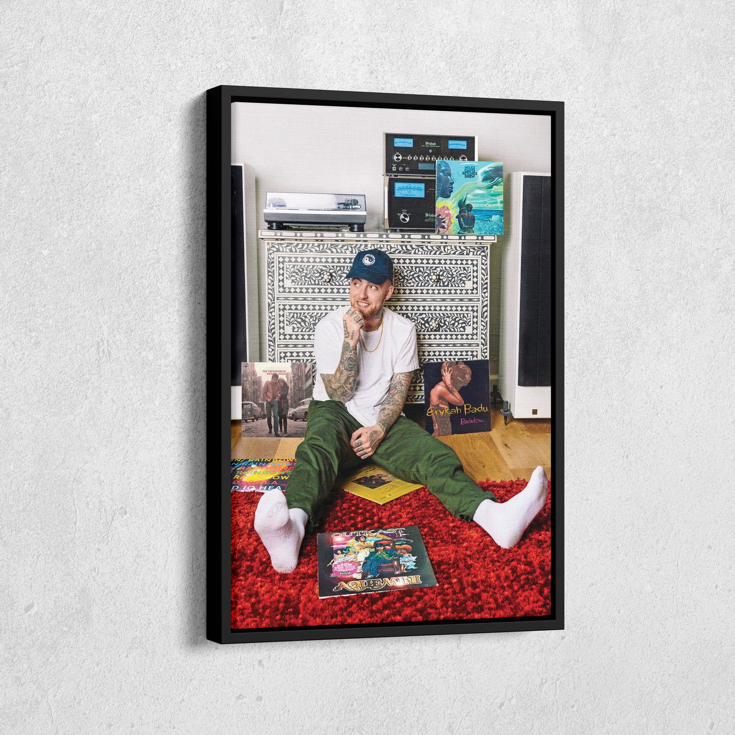 Mac Miller Poster with Albums Canvas Art – A Tribute to His Musical Legacy