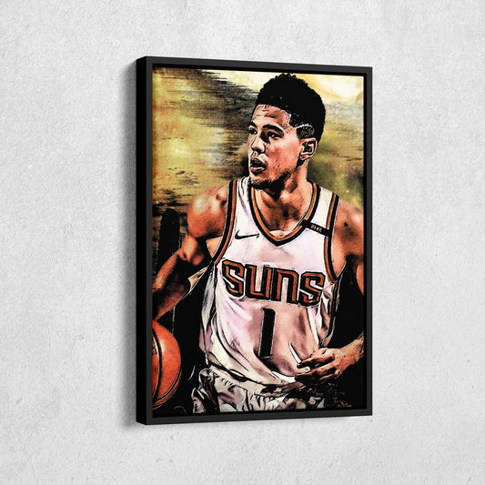 Devin Booker Phoenix Suns Canvas Wall Art – Basketball Star Print for Home