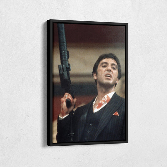 Scarface Poster – Al Pacino with Gun Canvas Wall Art Home Decor