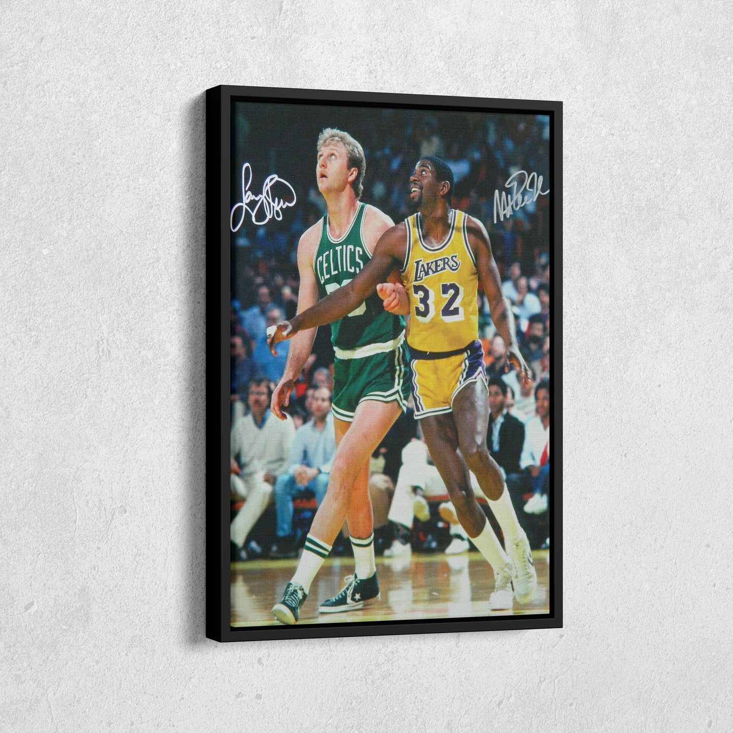 Larry Bird Magic Johnson Basketball Canvas Wall Art – NBA Legends Tribute