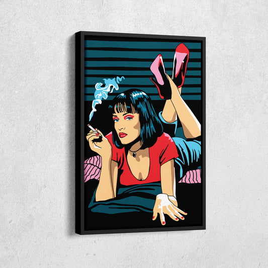 Pulp Fiction Uma Thurman Illustration Canvas Art – Cinematic Art Lovers Decor