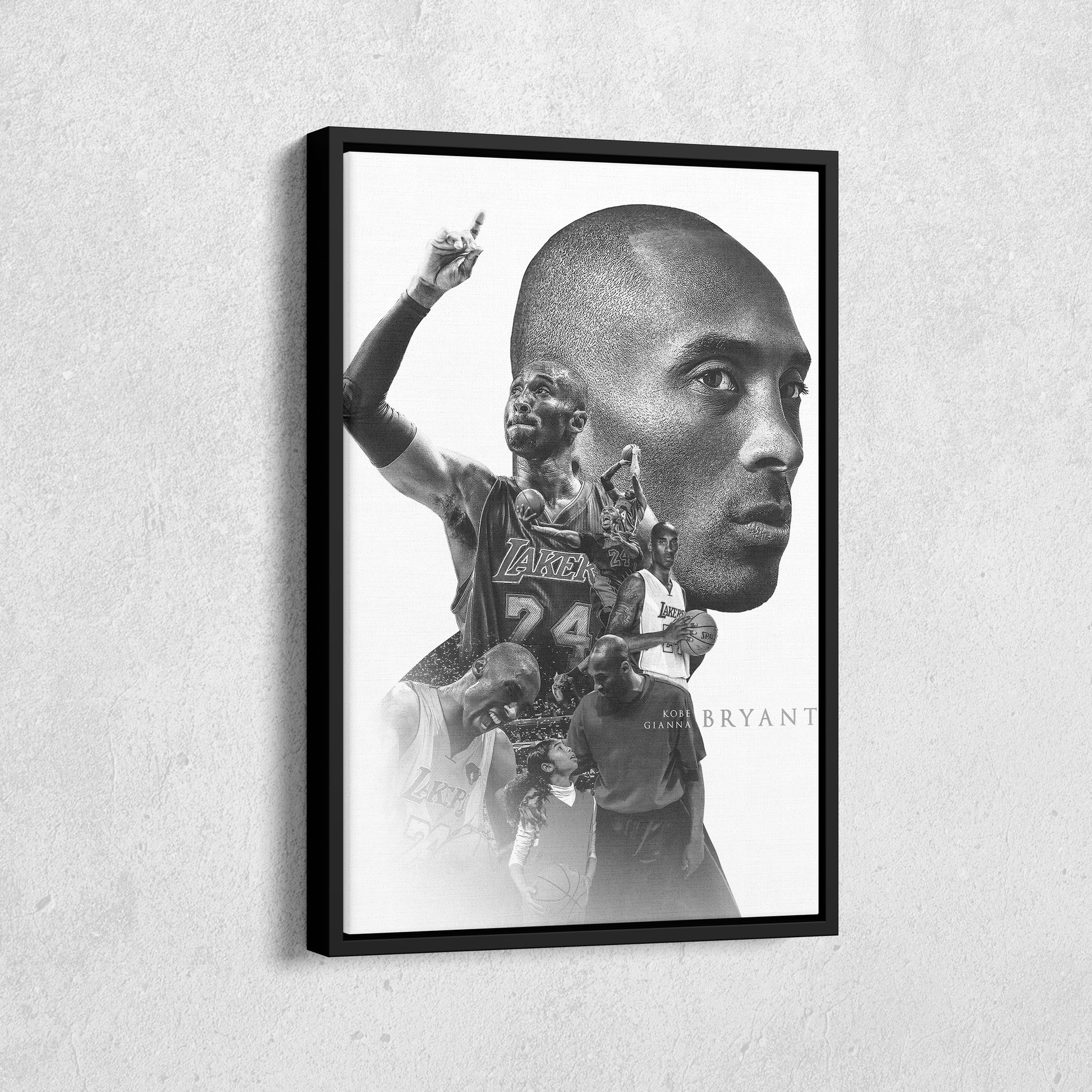 Kobe Bryant with Gianna Bryant Canvas Wall Art – Father and Daughter Tribute